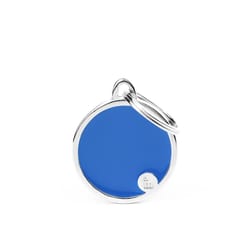 MyFamily Basic Handmade Blue Circle Aluminum Dog Pet Tags Medium