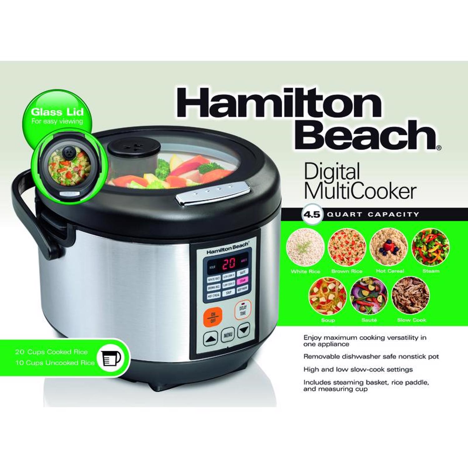 Hamilton Beach 33065 6 Quart 9-in-1 Multi Cooker / Rice Cooker 