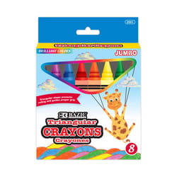 Bazic Products Triangle Assorted Color Crayons 8 pk