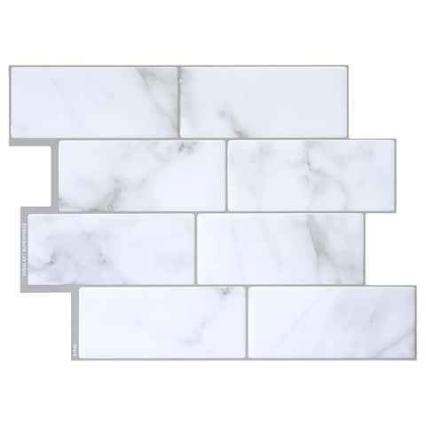 The Smart Tiles Smart Tiles Blok Grey 22.56 in. X 11.58 in. Peel and Stick  Backsplash for Kitchen, Bathroom, Wall Tile 2-pack