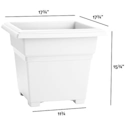 Novelty 15 in. H X 18 in. W X 18 in. D Plastic Countryside Tub Patio Planter White
