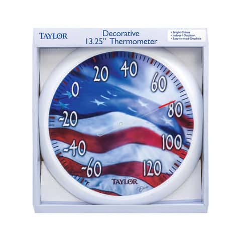 13.25 Inch Round Wall Thermometer With Hygrometer Large Indoor Patio  Bimetal Wea