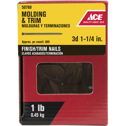 Ace 3D 1-1/4 in. Finishing Black Coating Steel Nail Brad Head 1 lb