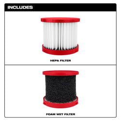 Milwaukee Wet/Dry HEPA Filter 2 gal 2 pc