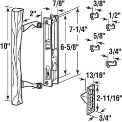 Prime-Line Wood Tone Steel Outdoor Sliding Glass Door Lock Set