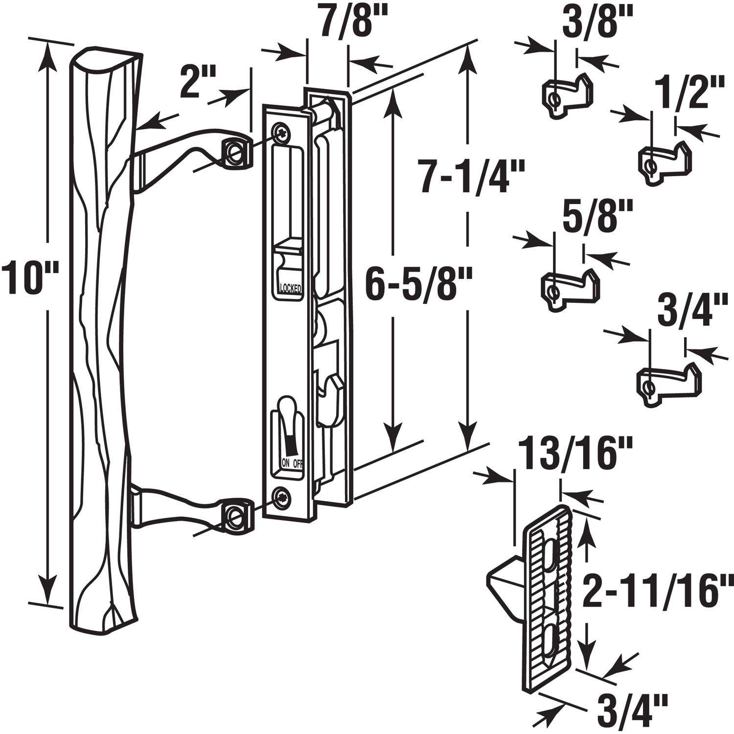 Sliding glass door on sale lock set