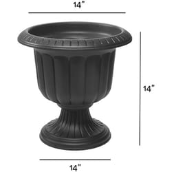 Novelty 14 in. H X 14 in. W X 14 in. D X 14 in. D Resin Classic Urn Urn Planter Black