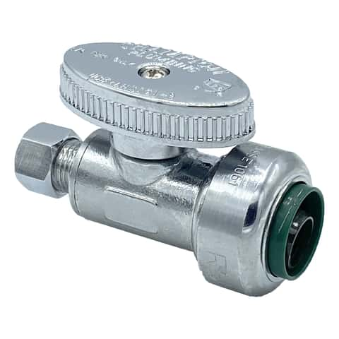 BrassCraft 1/2 in. Compression Inlet x 3/8 in. Compression Outlet 1/4-Turn  Angle Valve G2CR19X C1 - The Home Depot