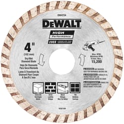 DeWalt High Performance 4 in. D X 20 mm Diamond Masonry Cut-Off Blade 1 pc