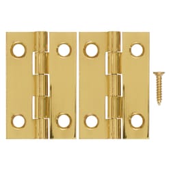 Ace 1-1/2 in. W X 1 in. L Polished Brass Brass Medium Hinge 2 pk