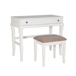 Linon Home Decor Abberly Modern 19 in. W X 35 in. L Rectangular Vanity Table Set