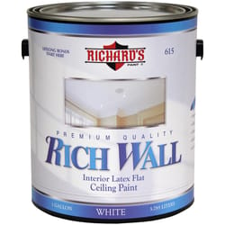 Richard's Paint Rich Wall Flat Ceiling White White Base Ceiling Paint Interior 1 gal