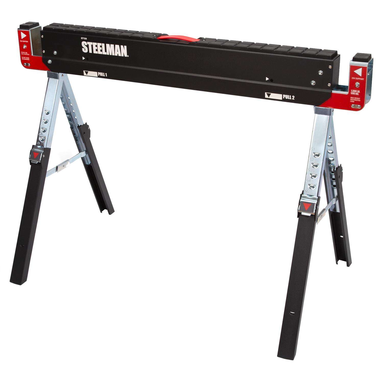 Steelman 32 in. H X 42 in. W X 24.25 in. D Adjustable Folding Sawhorse 1300 lb. cap. 1 pc Ace