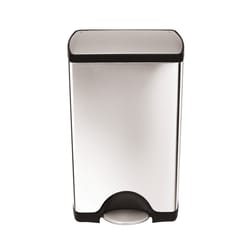 Simplehuman 10 gal Silver Stainless Steel Step Pedal Wastebasket