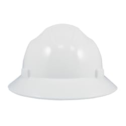 General Electric 4-Point Ratchet Full Brim Hard Hat White Vented