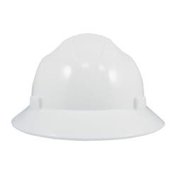 General Electric 4-Point Ratchet Full Brim Hard Hat White Vented