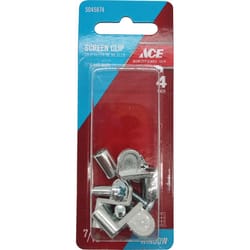 Ace Mill Silver Die Cast Screen Clip For 7/16 4 pk