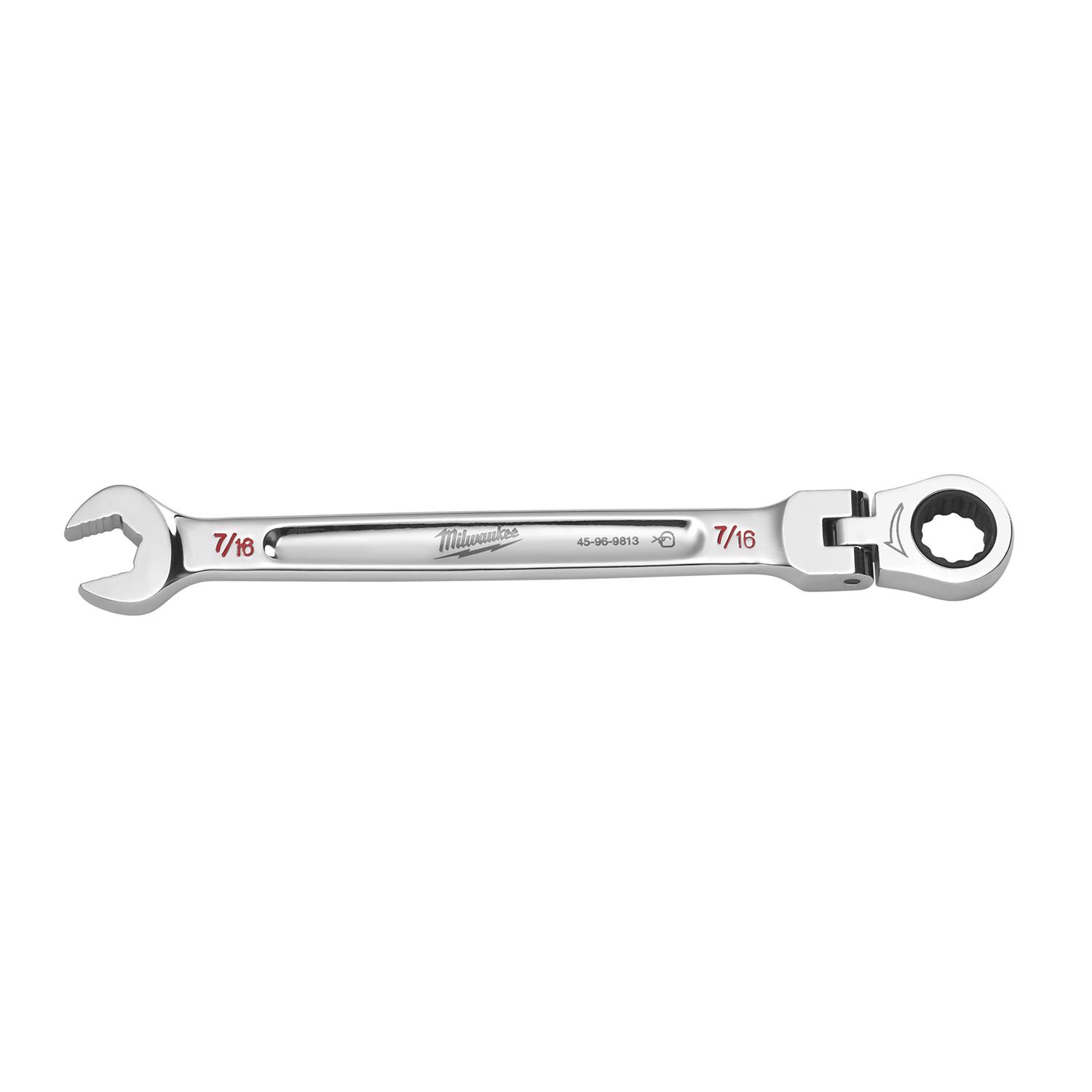 Milwaukee 7/16 in. X 7/16 in. 12 Point SAE Flex Head Combination Wrench 6.75 in. L 1 pc -  45-96-9813