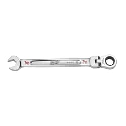 Milwaukee 7/16 in. X 7/16 in. 12 Point SAE Flex Head Combination Wrench 6.75 in. L 1 pc