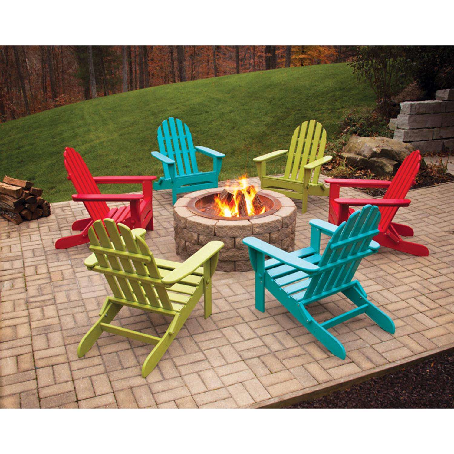 Ivy Terrace Classics Blue HDPE Frame Adirondack Foldable Chair Mfr IVAD5030AR Ace Hardware