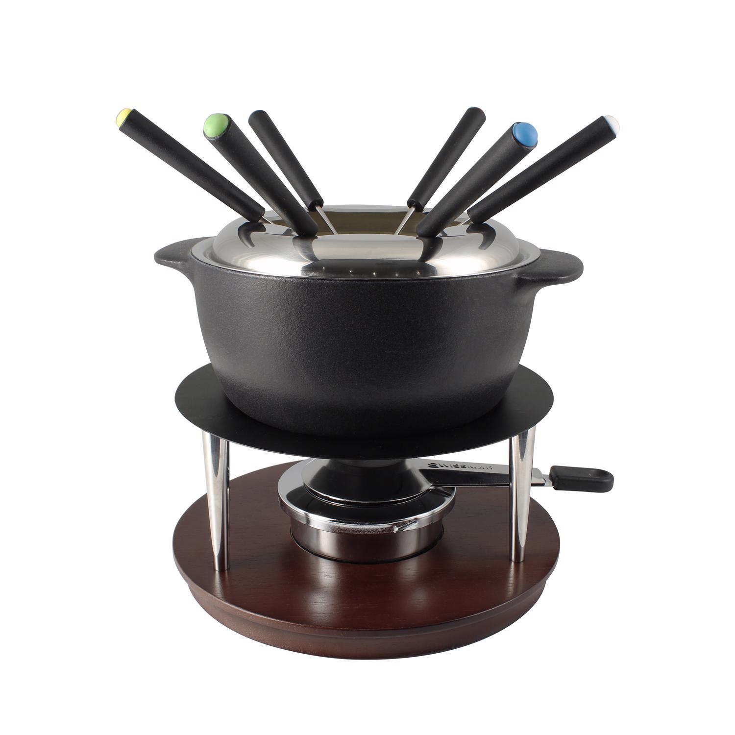 Matte Swissmar Summit Black 1.05 qt Cast Iron Fondue Set Sansujyuku sansujyuku.com