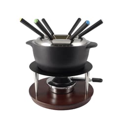 Matte Swissmar Summit Black 1.05 qt Cast Iron Fondue Set