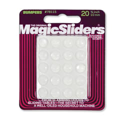 Magic Sliders Vinyl Self Adhesive Bumper Pads Clear Round 3/8 in. W X 3/8 in. L 20 pk