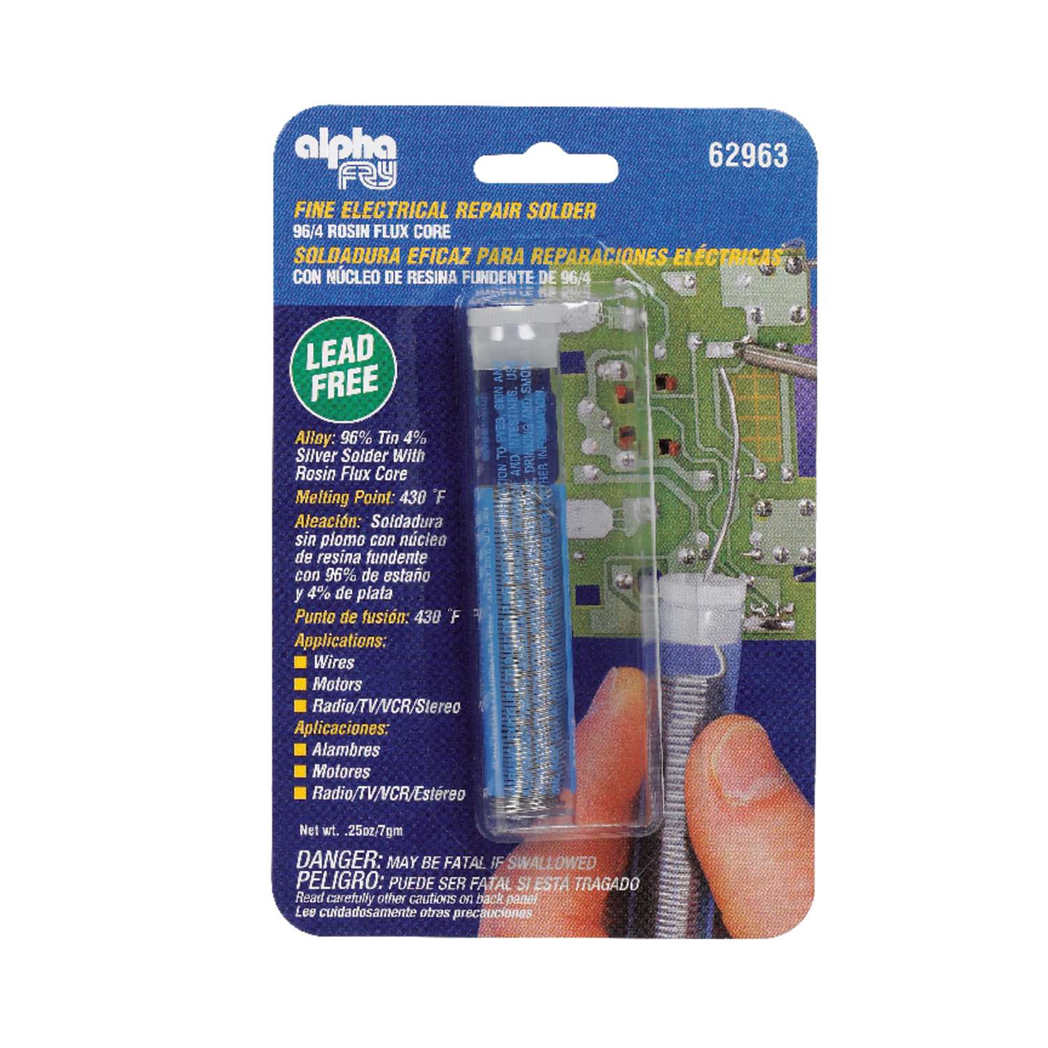 Alpha Fry 0.25 oz LeadFree Repair Solder 0.03 in. D Tin/Silver 1 pc Ace Hardware