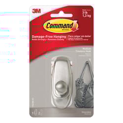 3M Command Medium Plastic Hook 3.25 in. L 1 pk