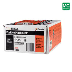 Paslode Positive Placement 1-1/2 in. L Angled Strip Brite Metal Connector Nails 30 deg 3,000 pk