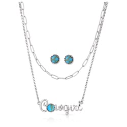 Montana Silversmiths Women's Cowgirl Essentials Silver/Turquoise Jewelry Sets