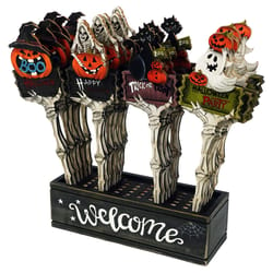 Alpine 12 in. Welcome Icon Pot Halloween Decor