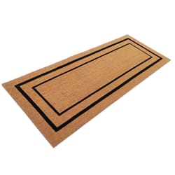 First Concept 24 in. W X 60 in. L Black/Natural Coir/Vinyl Door Mat