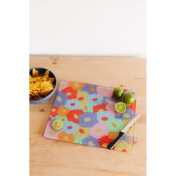 El Arroyo 15 in. L X 12 in. W X 1 in. Glass Floral Cutting Board