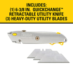 Stanley QuickChange 6-3/8 in. Retractable Utility Knife Gray 1 pk