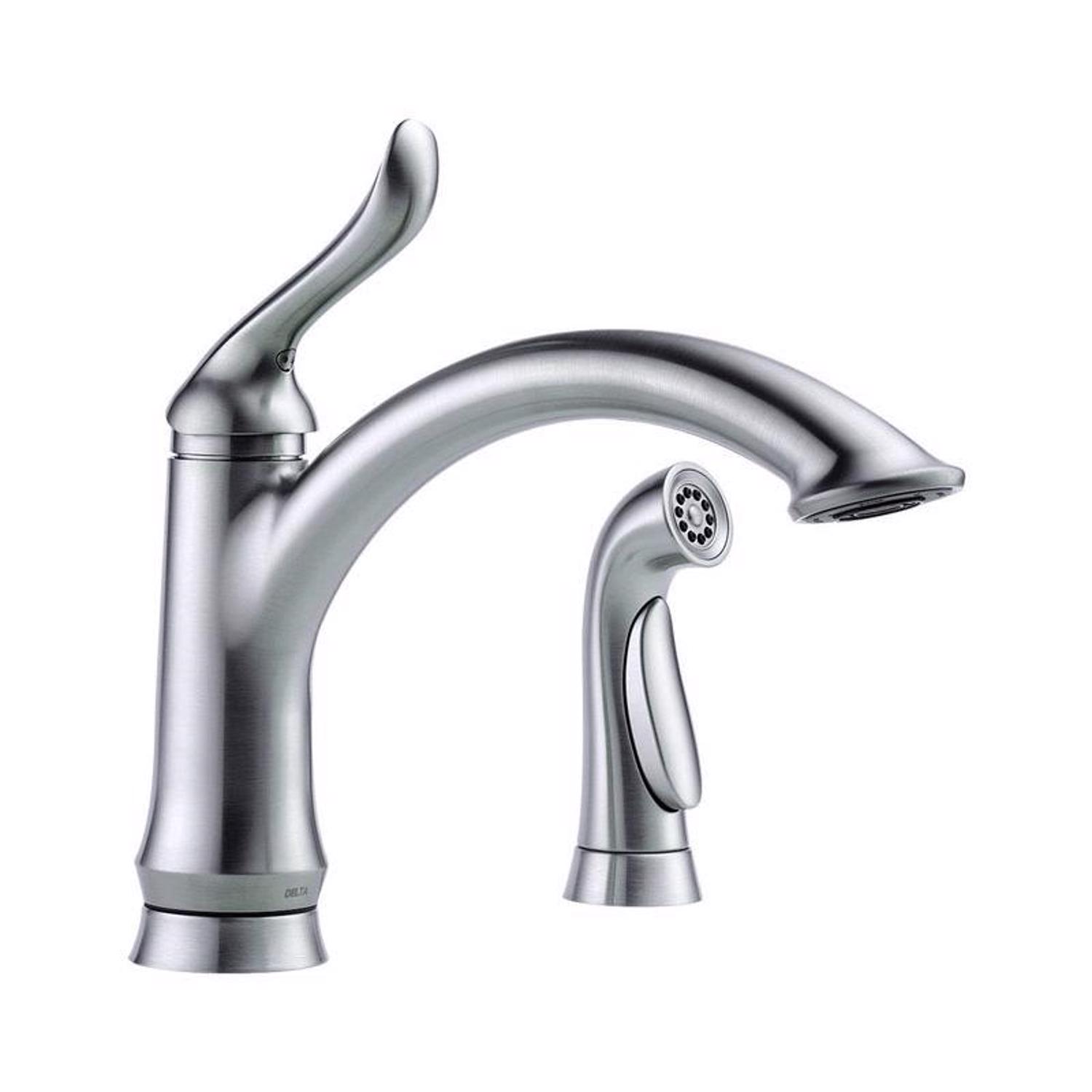 Photos - Tap Delta Linden One Handle Stainless Steel Kitchen Faucet Side Sprayer Includ 