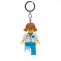 LEGO Minifigures Plastic Multicolored Female Doctor Keychain w/LED Light