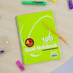Bazic Products 8 in. W X 10-1/2 in. L Quad Ruled Side-Spiral Assorted Notebook