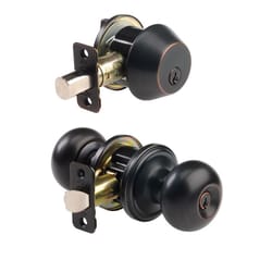 Ace Colonial Oil Rubbed Bronze Deadbolt and Entry Door Knob 1-3/4 in.