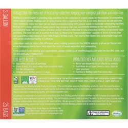BioBag 3 gal Food Scrap Bags Flat Top 25 pk