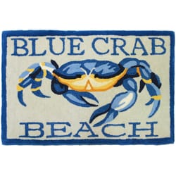 Homefires 22 in. W X 34 in. L Multi-Color Blue Crab Beach Polyester Accent Rug