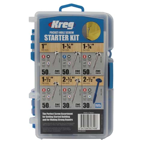 Kreg No. 2 X Assorted in. L Square Coarse Pocket Hole Screw Kit 260 pk Mfr SK04 Ace Hardware