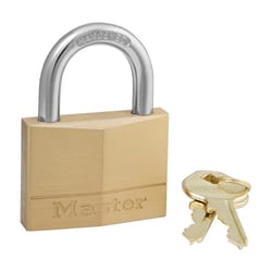 Master Lock 150D 1-7/16 in. H X 5/8 in. W X 2 in. L Brass 5-Pin Cylinder Padlock