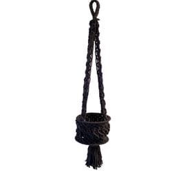 Primitive Planters 34 in. H X 3 in. L Gray Cotton Hanging Planter