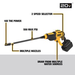 DeWalt 20V MAX DCPW550B OEM Branded 550 psi Battery 1 gpm Portable Power Cleaner