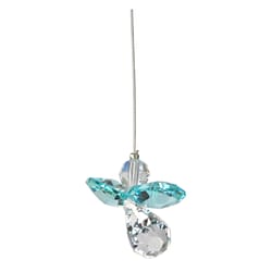 Woodstock Chimes Crystal Guardian Angel Blue Zircon Wind Chime