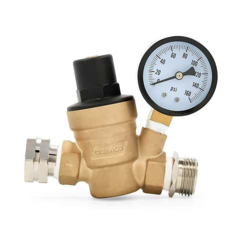 Camping World Adjustable RV Water Pressure Regulator with Gauge, 0-85 PSI 102199