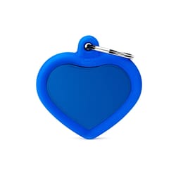 MyFamily Hushtag Blue Heart Aluminum Dog Pet Tags Medium