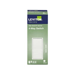 Leviton Decora 15 amps Four Pole 4-Way / Rocker Switch White 1 pk