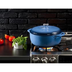 Lodge Cast Iron Dutch Oven 11.87 in. 7.5 qt Blue